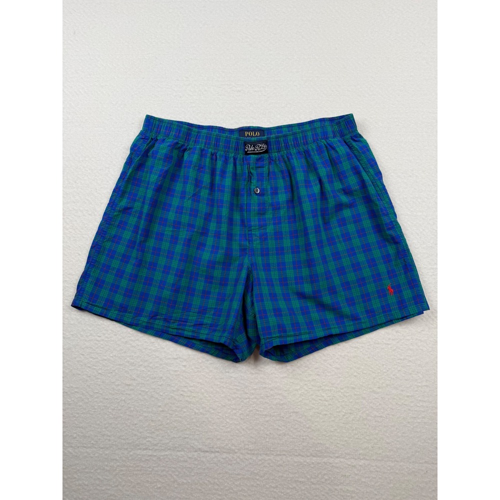 Polo Ralph Lauren Woven Boxer Shorts Cotton Plaid Loungewear Sleep XL